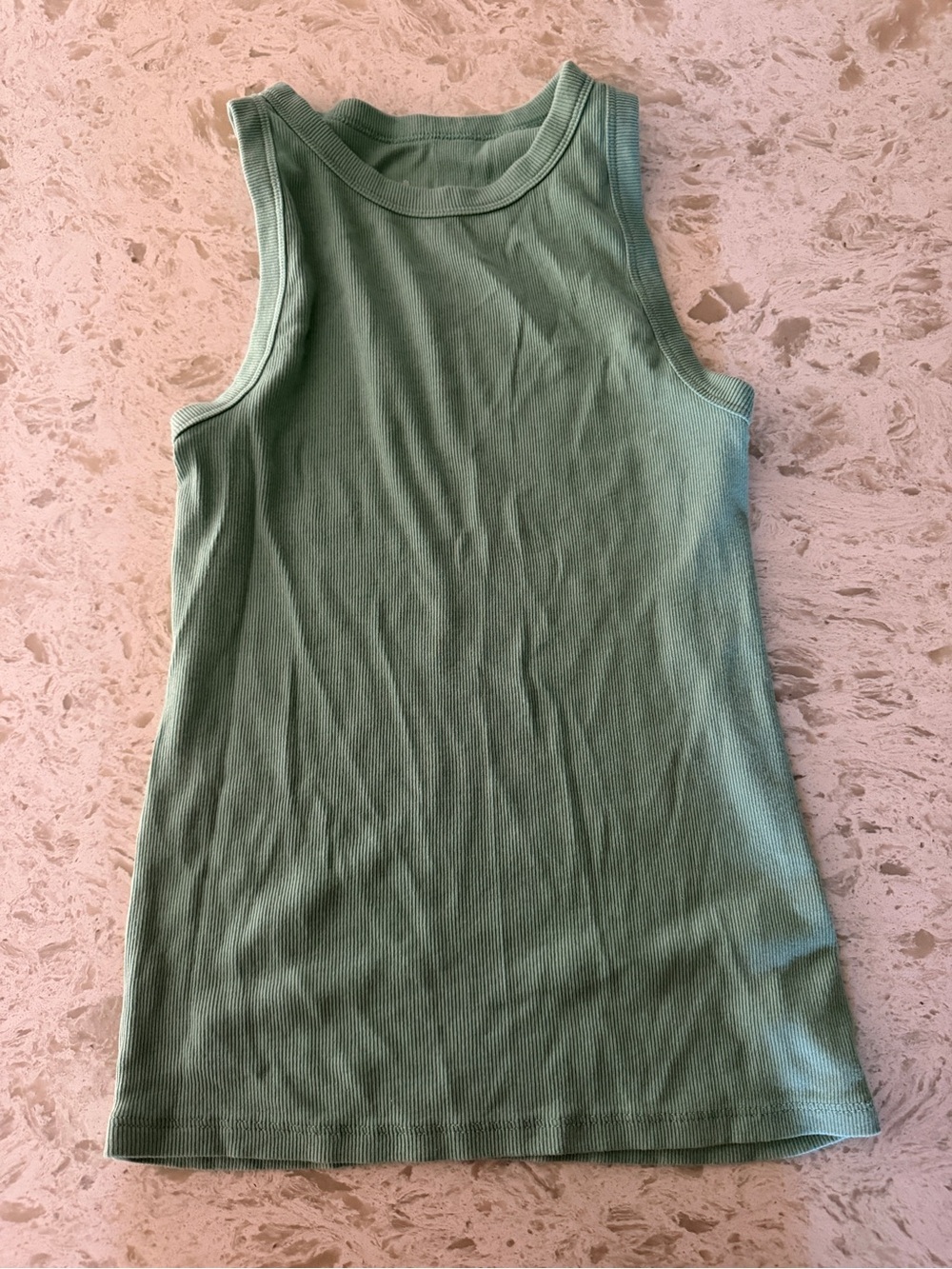 a new day Ribbed Tank Top in Sage Green